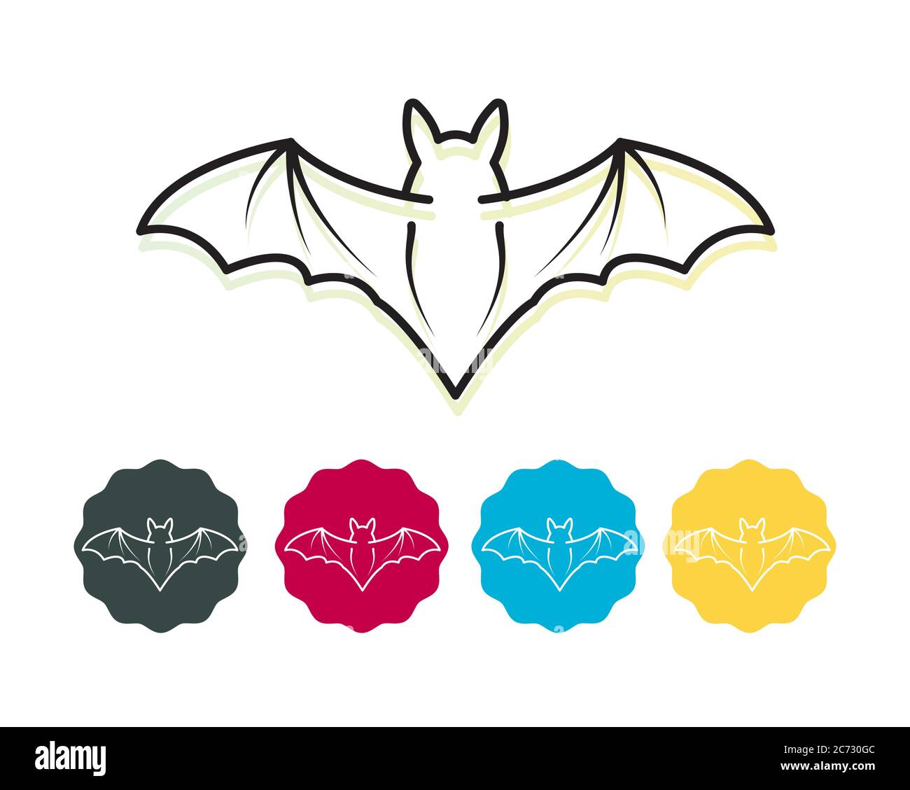 Fruit Bat - carriers of potentially pathogenic Coronavirus (CoV) - Icon as EPS 10 File Stock Vector
