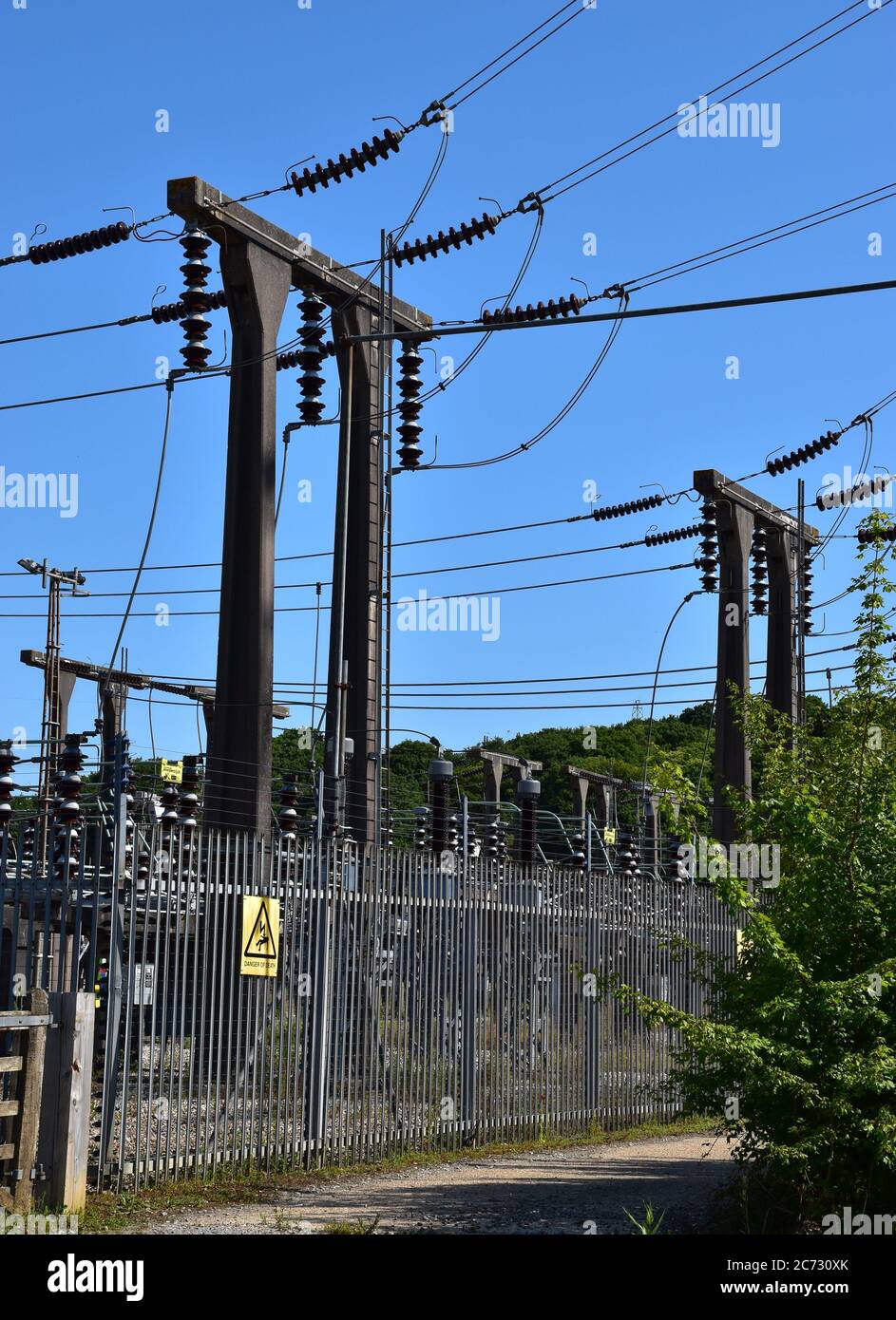 Part of Ninfield Substation in Sussex, England, UK. Stock Photo