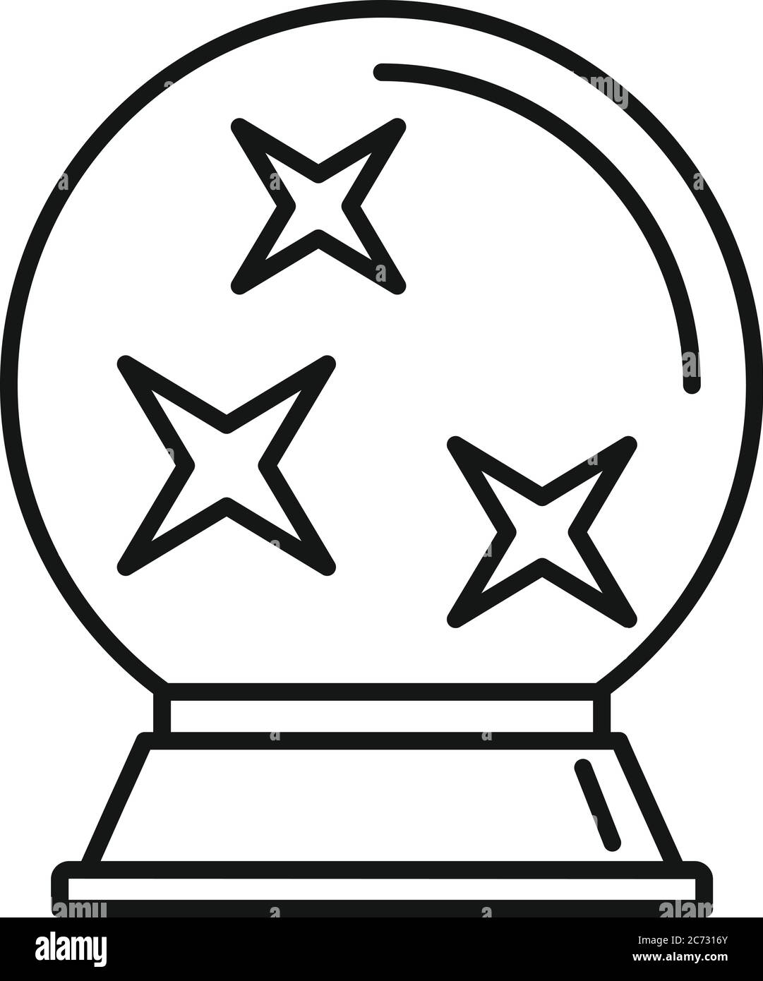 Fortune teller glass ball icon. Outline fortune teller glass ball vector icon for web design isolated on white background Stock Vector