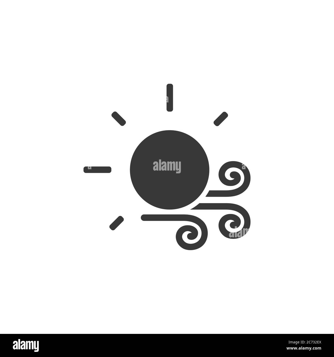Wind and sun. Isolated icon. Weather glyph vector illustration Stock ...