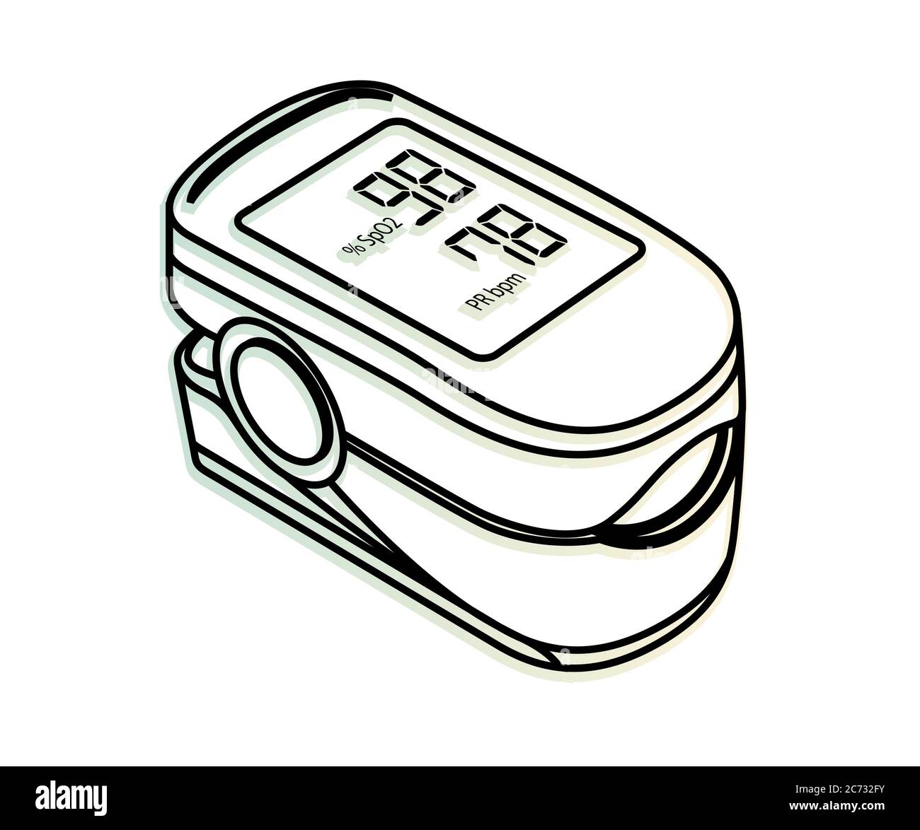 Pulse Oximeter Medical Device Illustration as EPS 10 File Stock