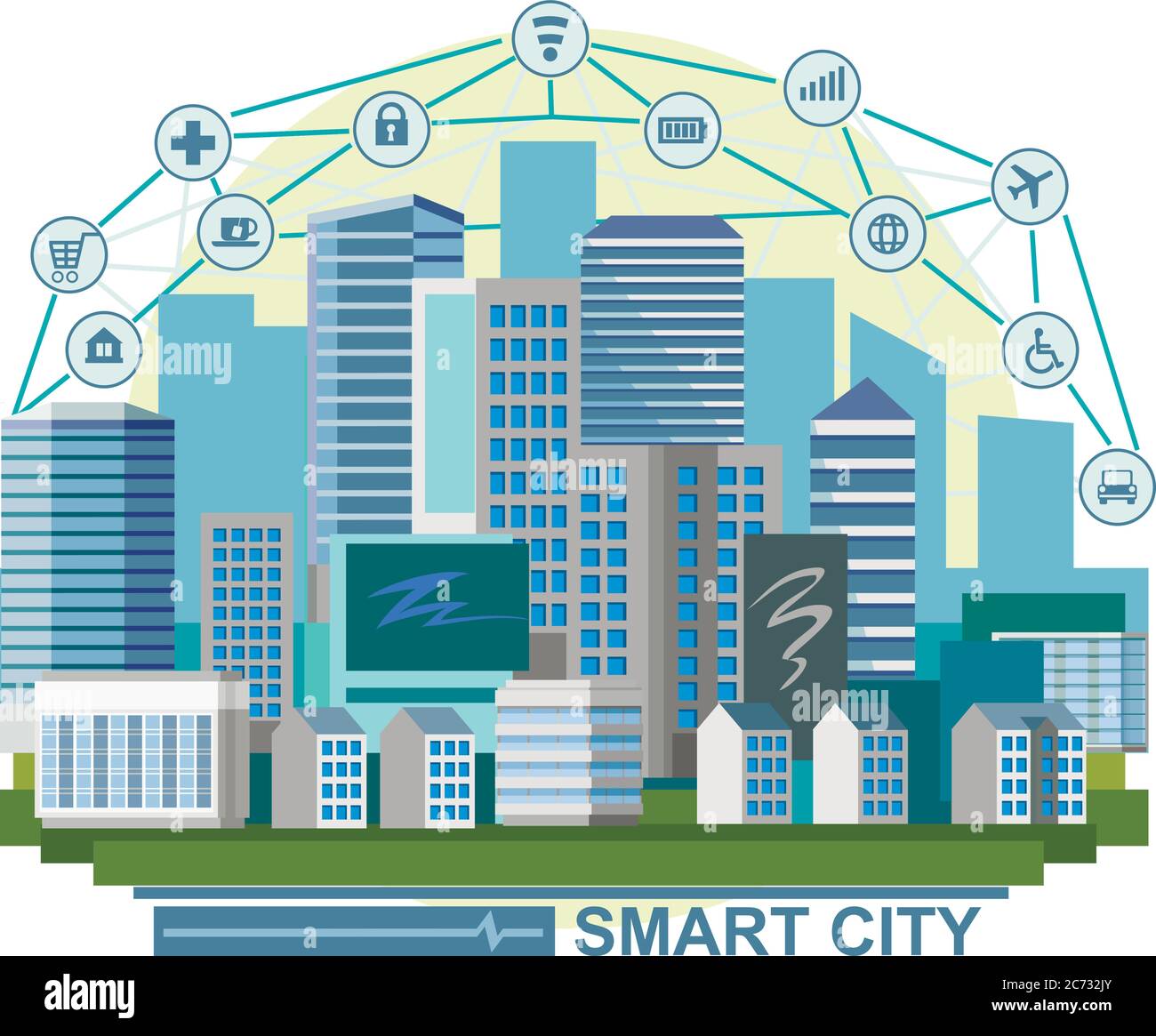 Smart, safe city for a happy life and a successful business Stock Vector Image & Art Alamy