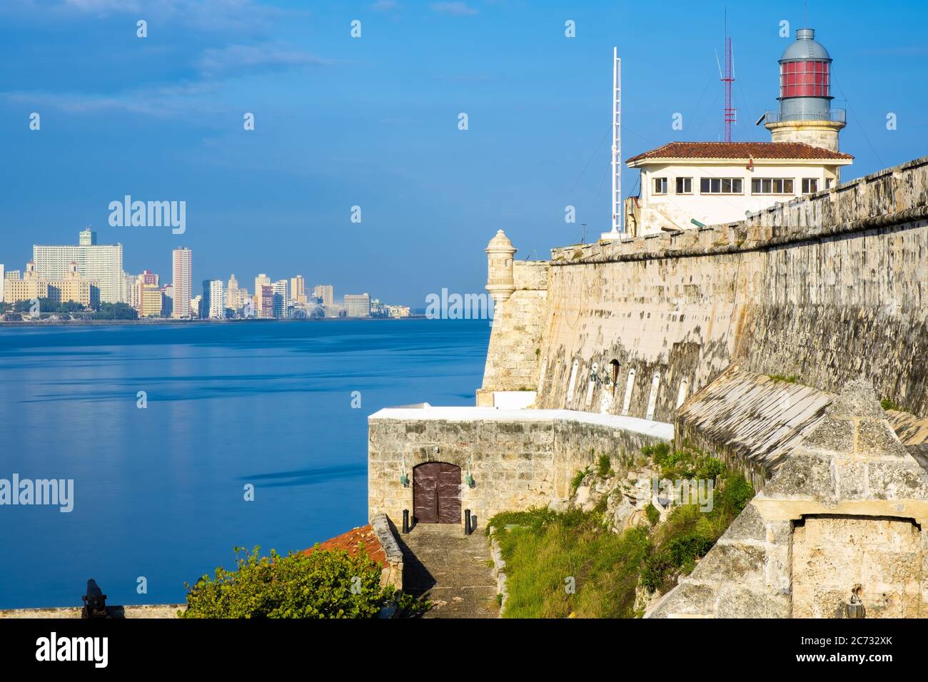 The iconic castle of El Morro and the Havana skyline on a sunny summer day Stock Photo
