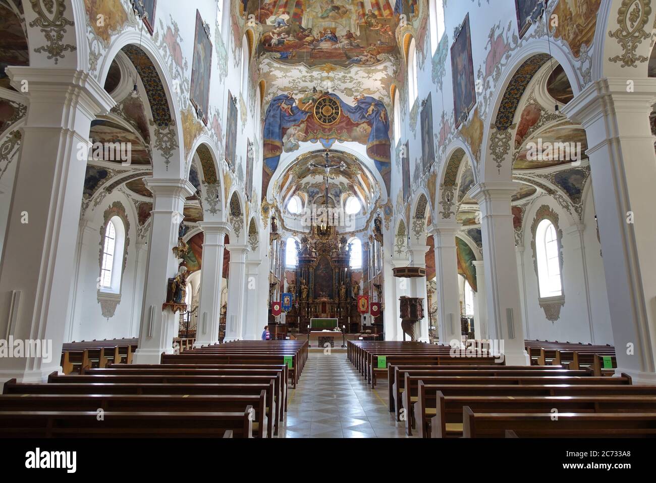 barocke Innenausstattung der Stadtpfarrkirche St. Martin, Biberach, Baden-Württemberg, Deutschland Stock Photo