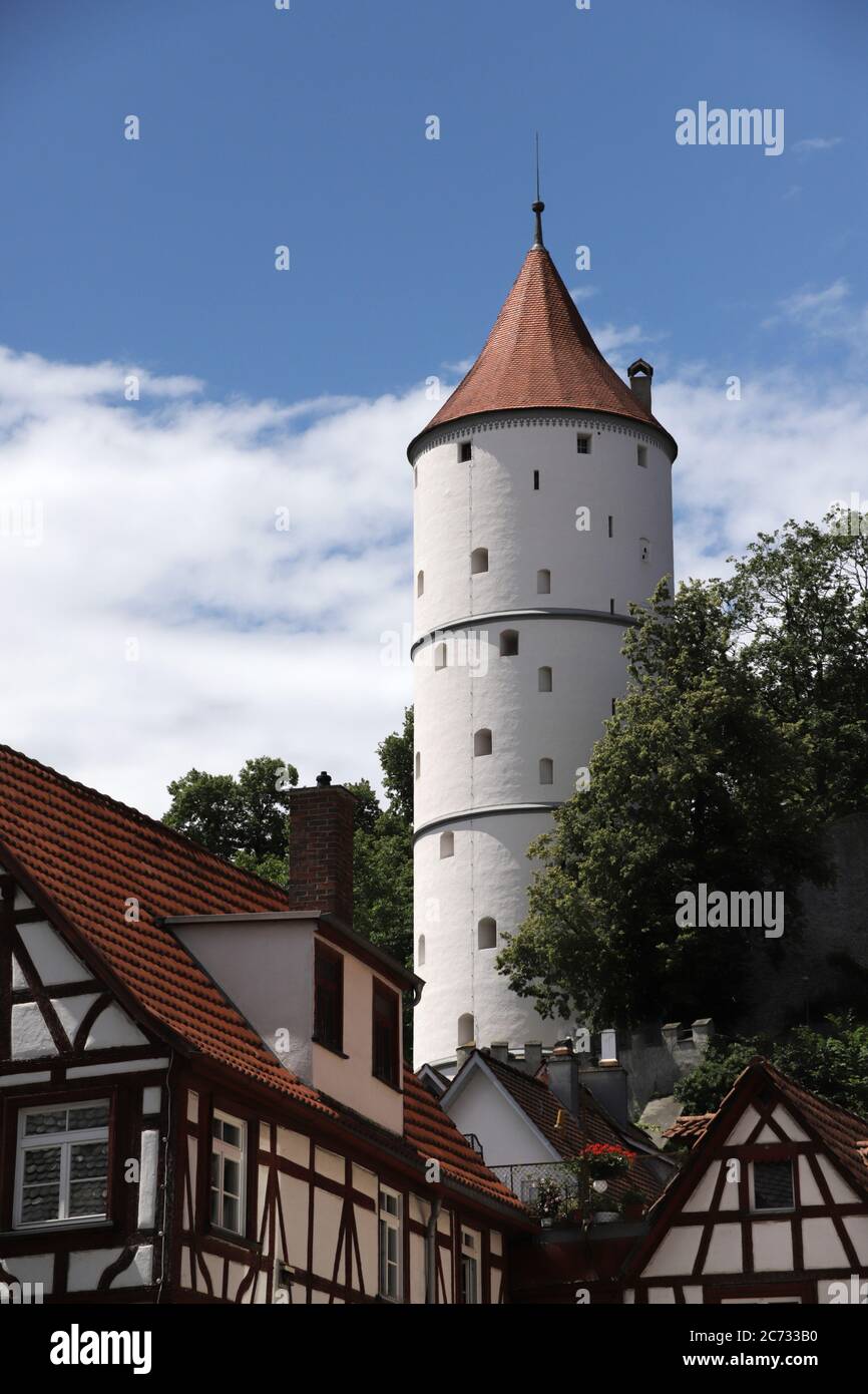 Weisser Turm, historischer Wehrturm und Wachturm, Biberach, Baden-Württemberg, Deutschland Stock Photo