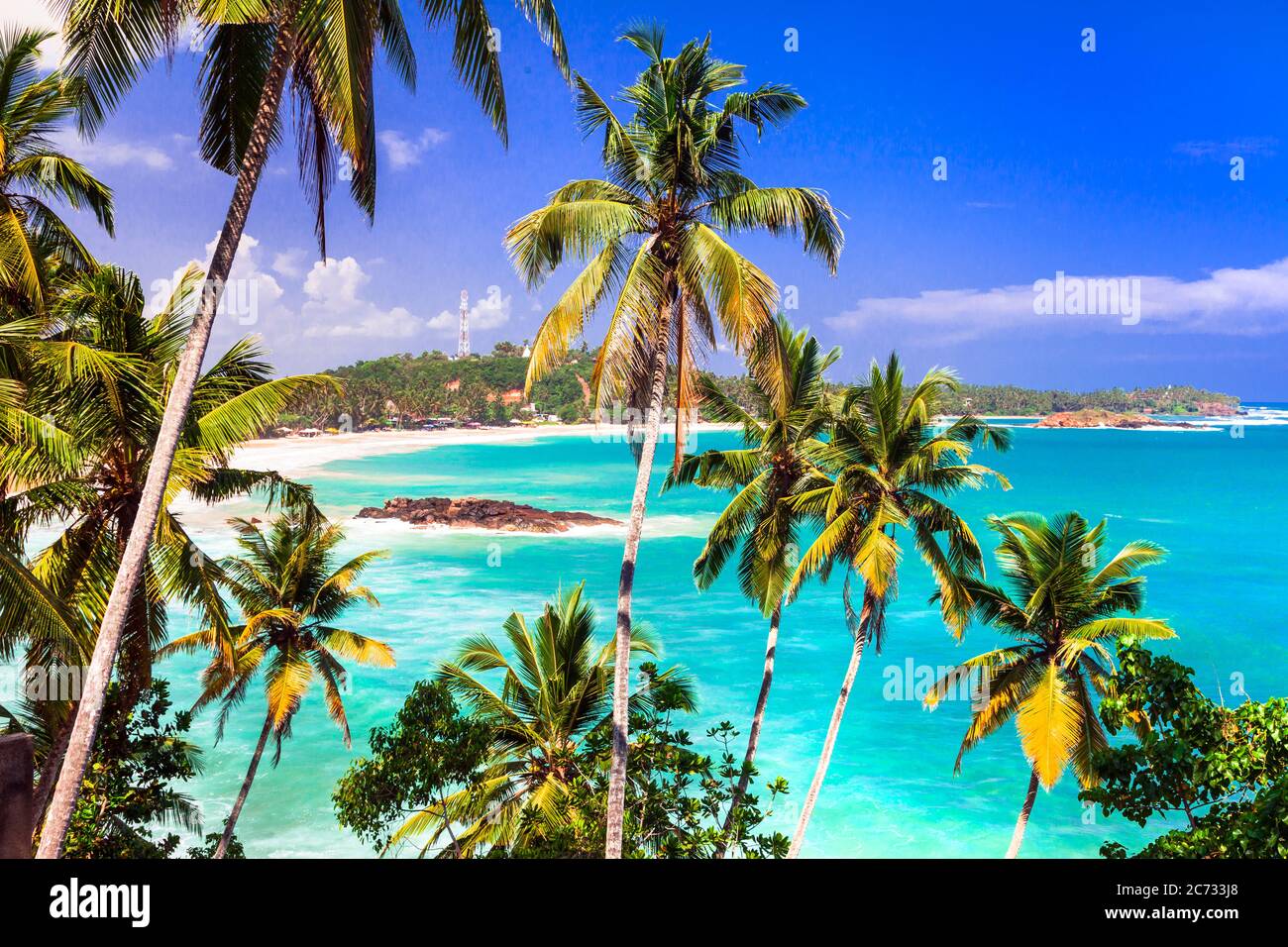 Exotic tropical hollidays - tranquil beautiful beaches of Sri Lanka island Stock Photo