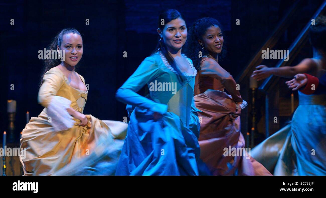 HAMILTON, from left Jasmine Cephas Jones as Peggy Schuyler, Phillipa