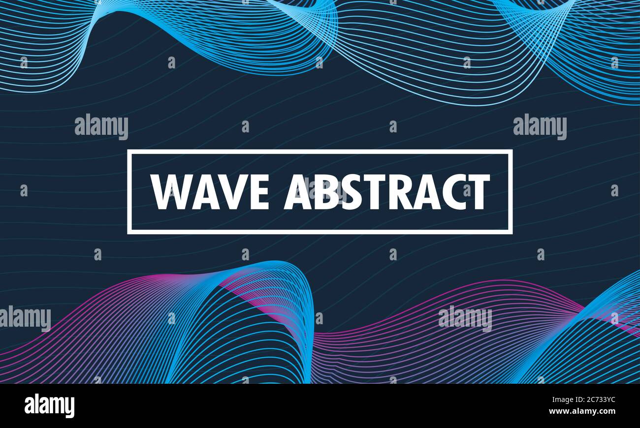 wave abstract with lettering in gray background vector illustration ...