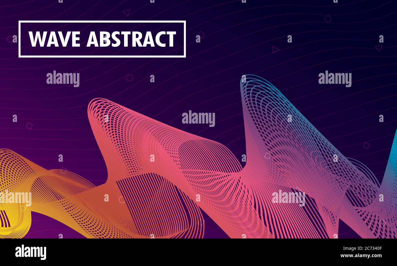 wave abstract with lettering in purple background vector illustration ...