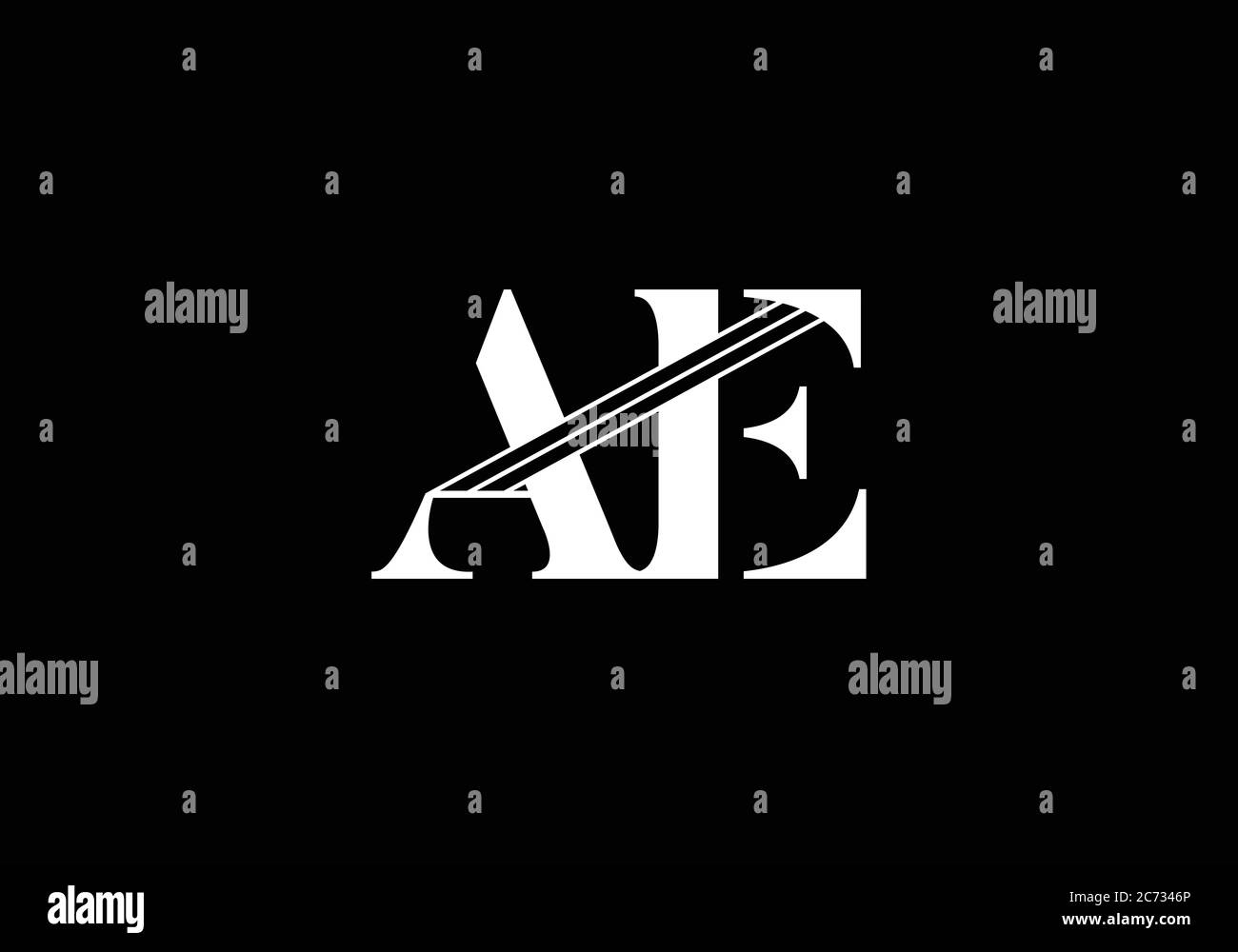 Initial Monogram Letter A E Logo Design Vector Template. A E Letter ...