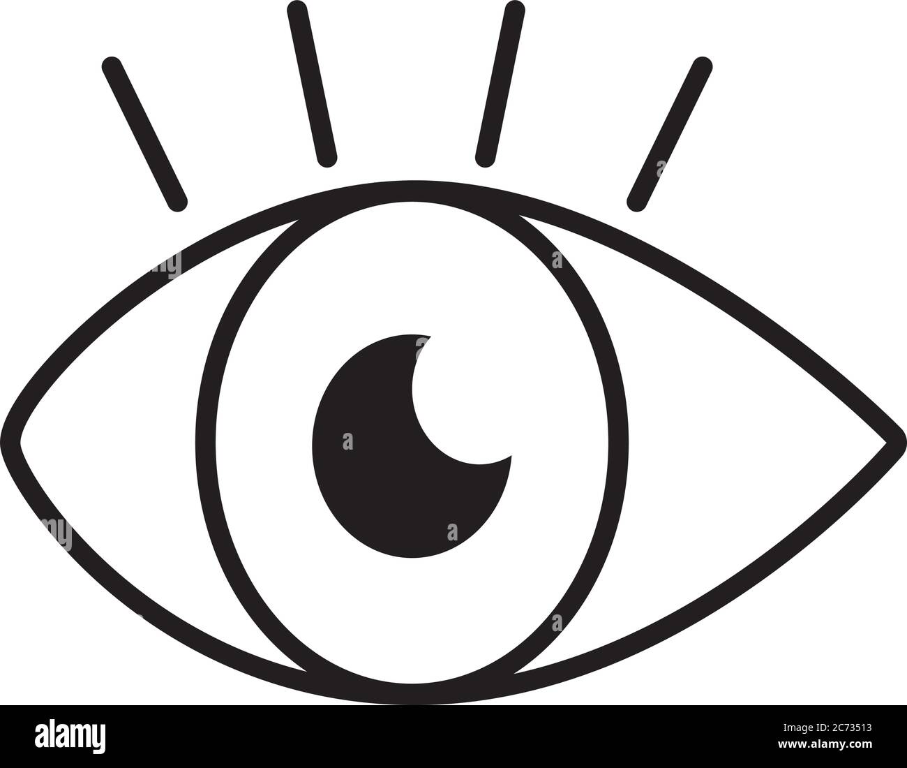 eye icon over white background, line style, vector illustration Stock ...