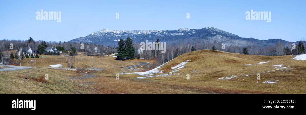Melting Snow, Mount Mansfield, Late winter, Spring, Mud season, Underhill State Park, Underhill, Vermont Stock Photo