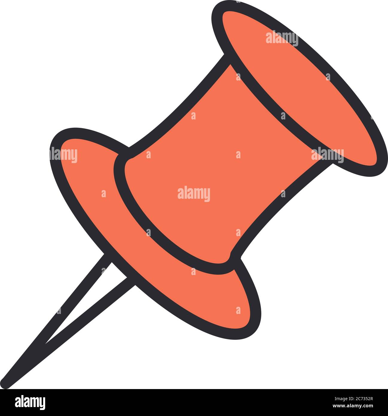push pin stationery line and fill design icon vector illustration Stock ...