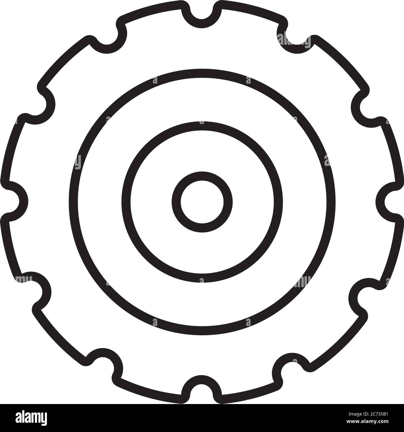 gear wheel icon over white background, line style, vector illustration ...