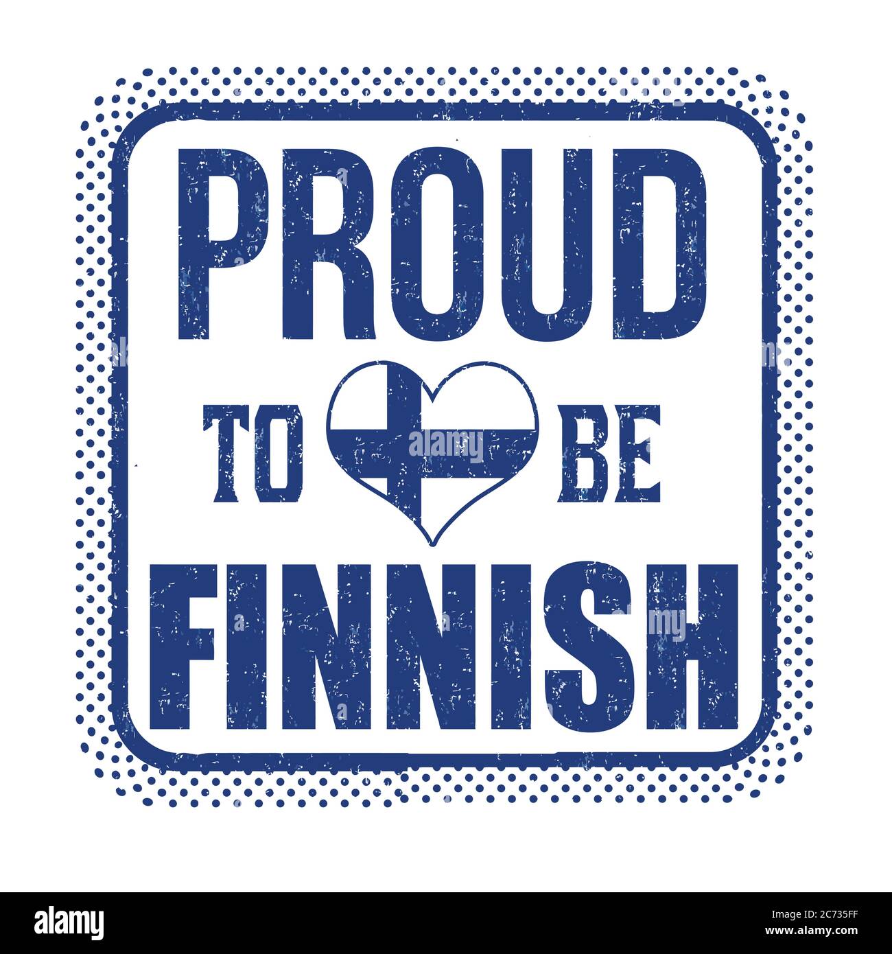 Proud to be finnish sign or stamp on white background, vector illustration Stock Vector