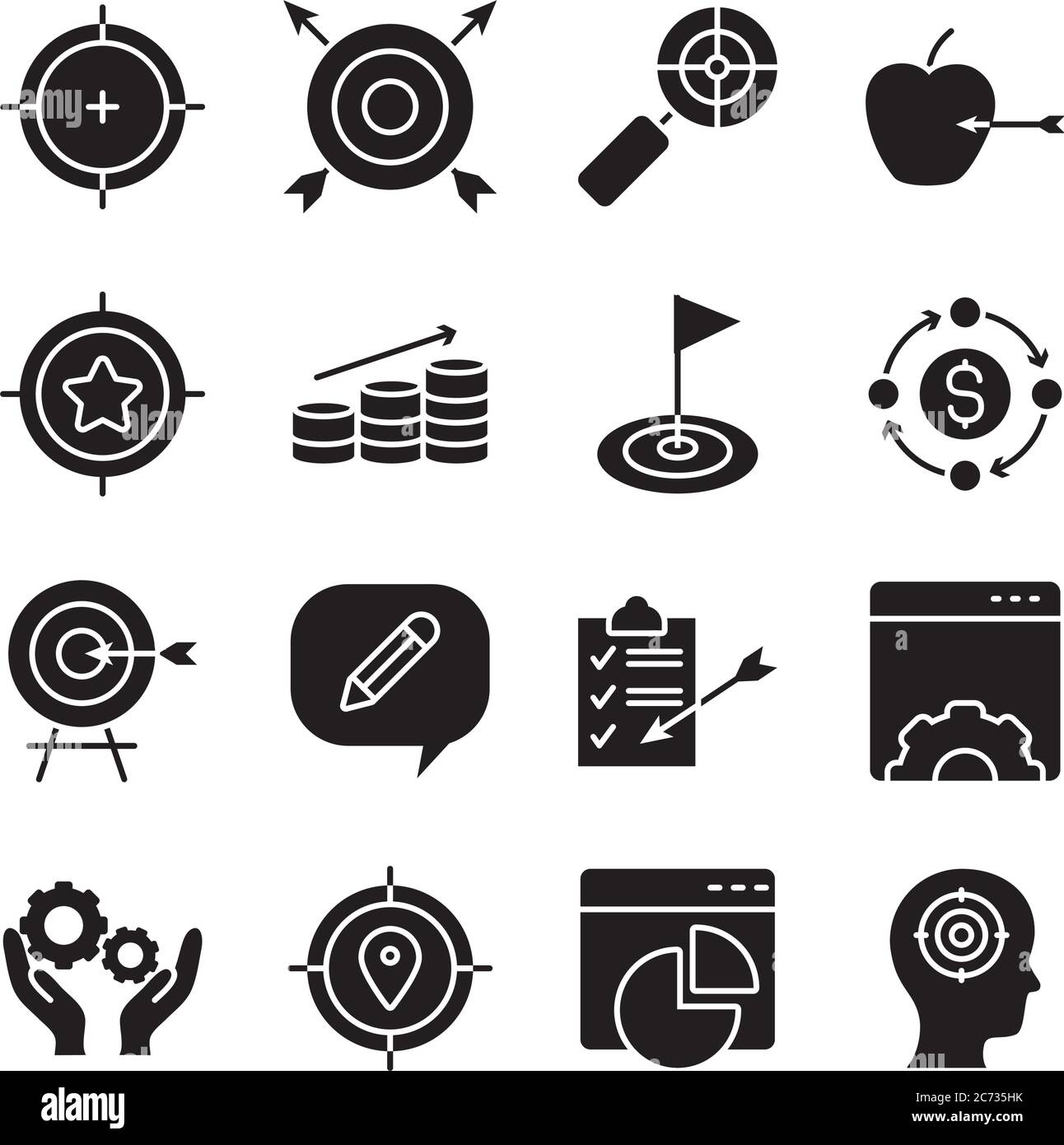 icon set of apple and profile head over white background, line style, vector illustration Stock Vector