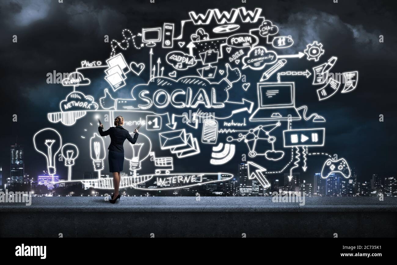 Woman throwing light on her ideas Stock Photo Alamy