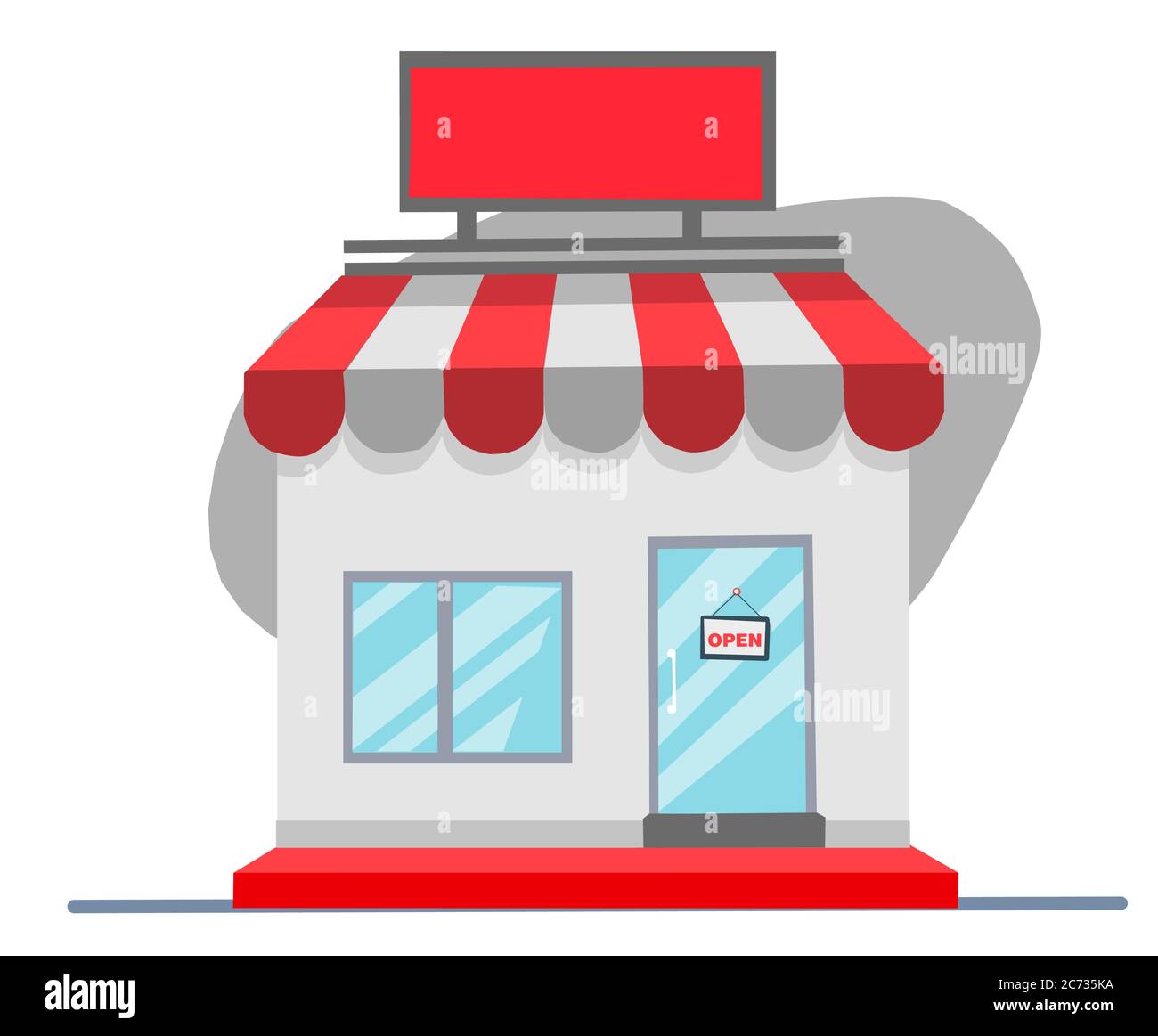store retail facade flat design illustration isolated on white background, ecommerce business concept Stock Vector