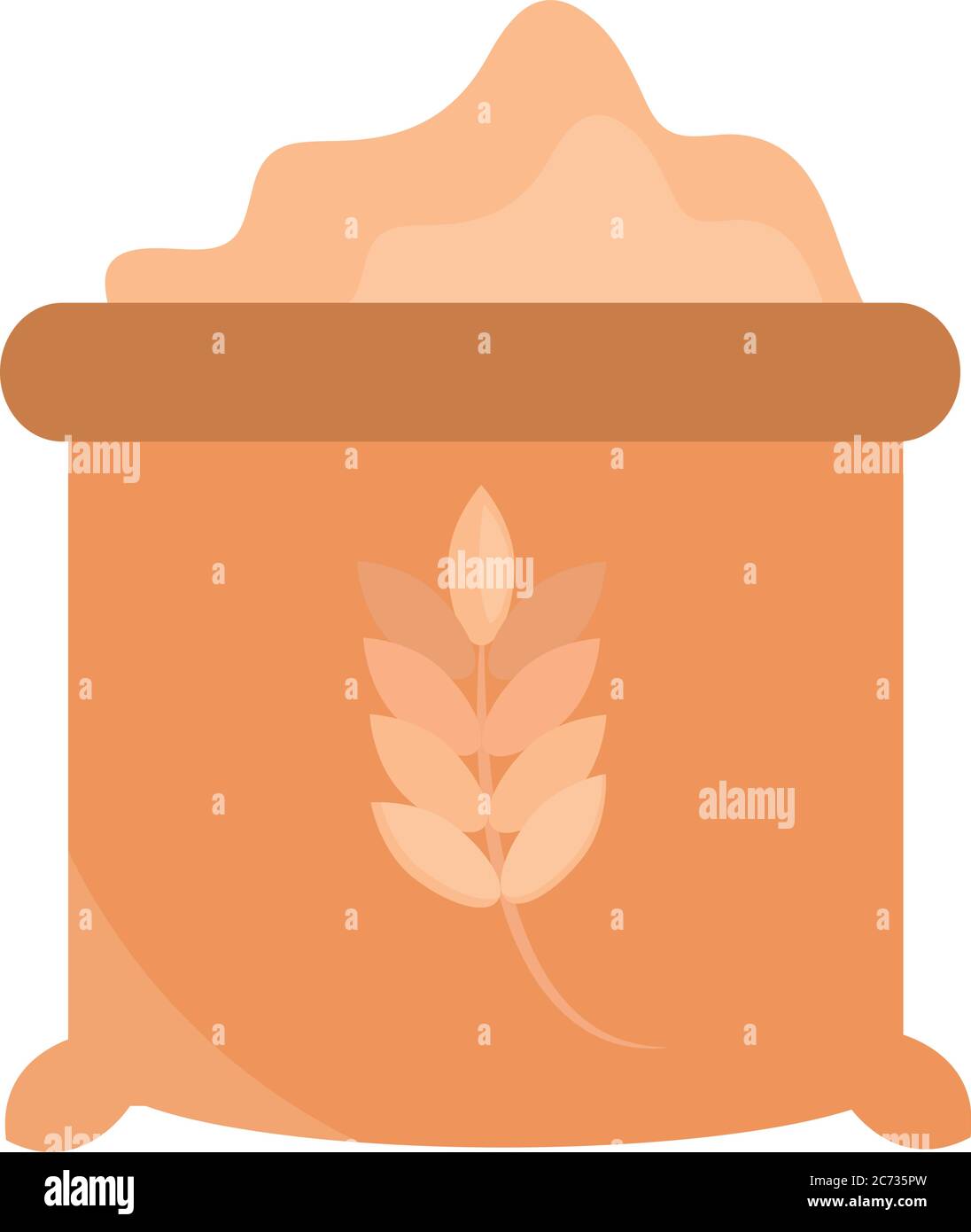 bread sack of flour menu bakery food product vector illustration flat ...