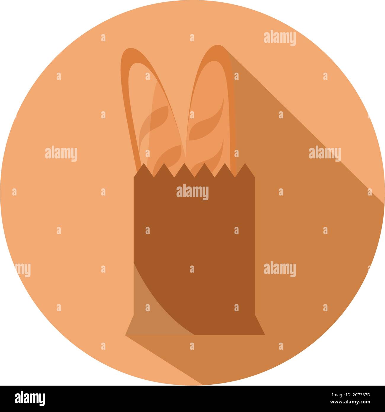 baguettes in paper bag bread menu bakery food product vector ...