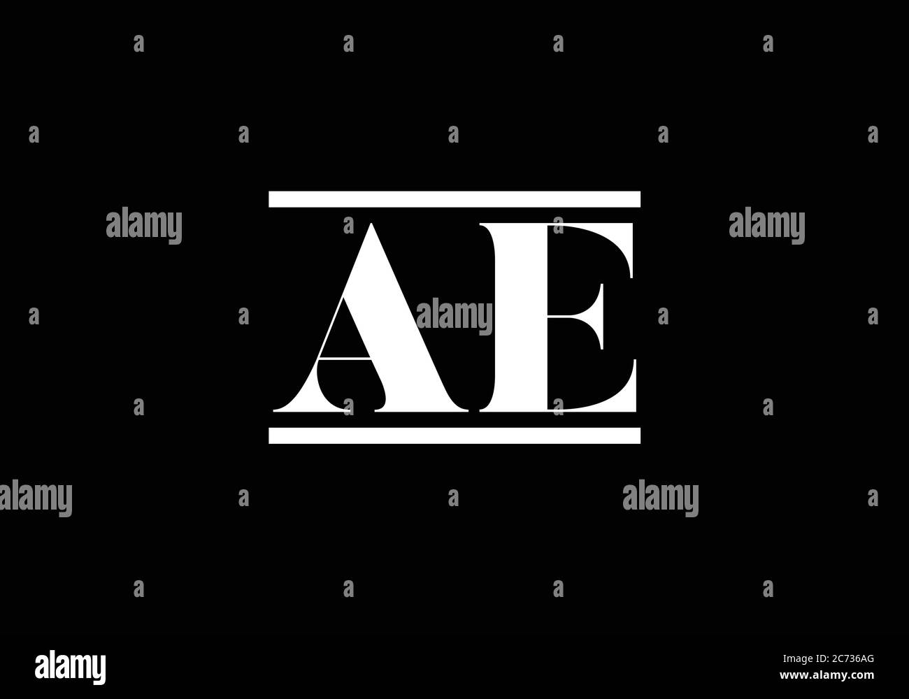 Initial Monogram Letter A E Logo Design Vector Template. A E Letter Logo Design Stock Vector