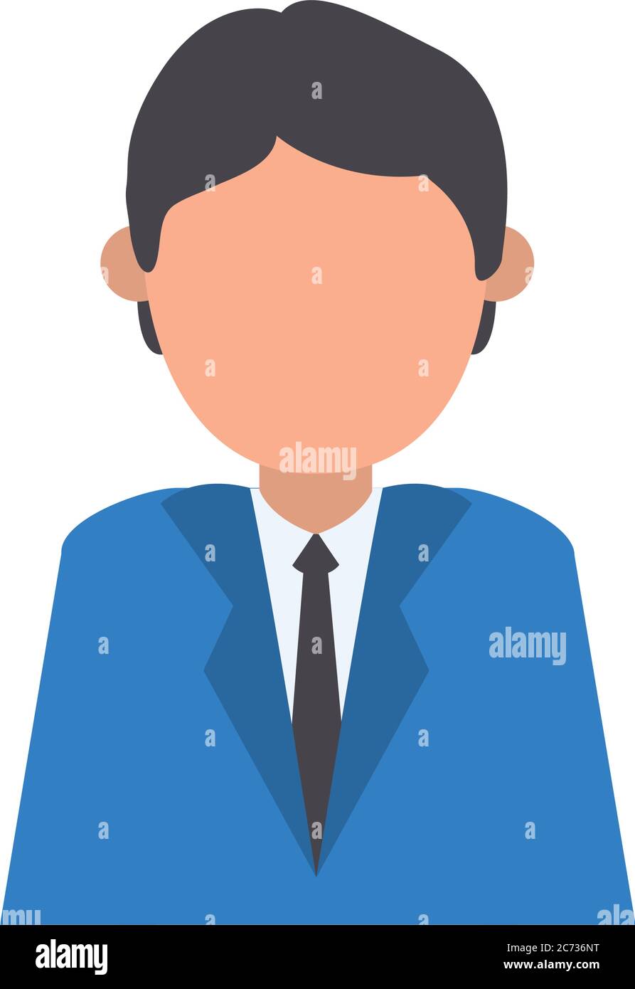 businessman character cartoon male executive isolated icon design ...