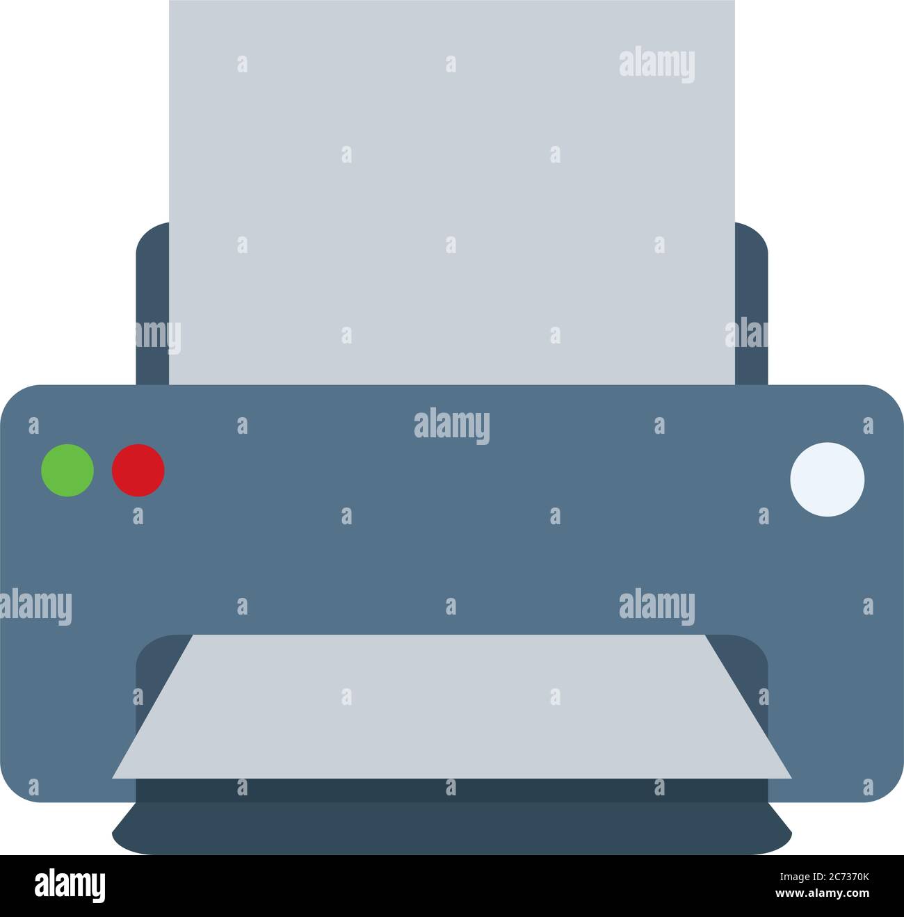 printer with paper office supply stationery work flat style icon vector ...