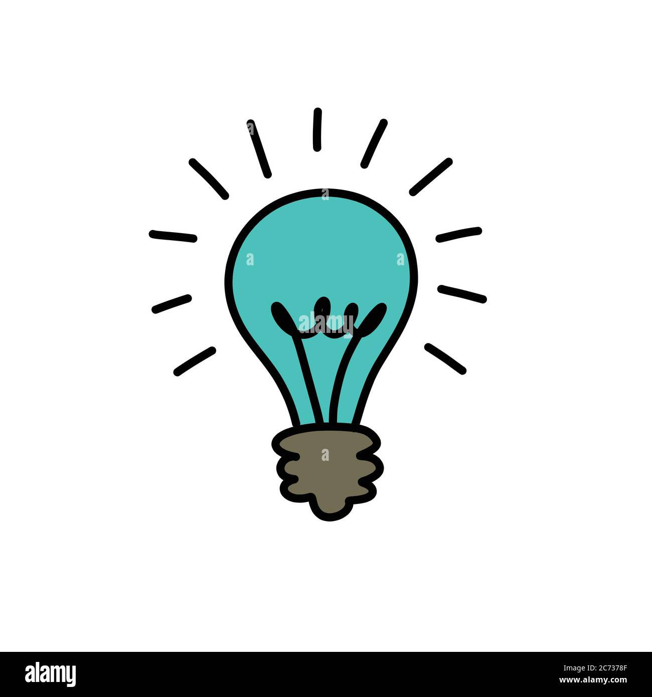 light bulb doodle icon, vector illustration Stock Vector