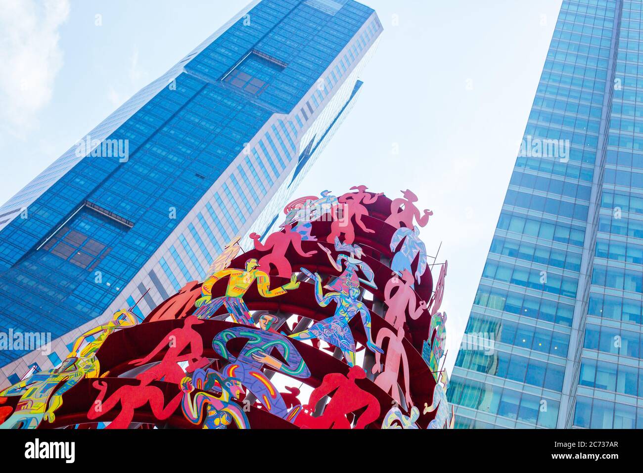 Singapore Momentum Sculpture in Asia Stock Photo