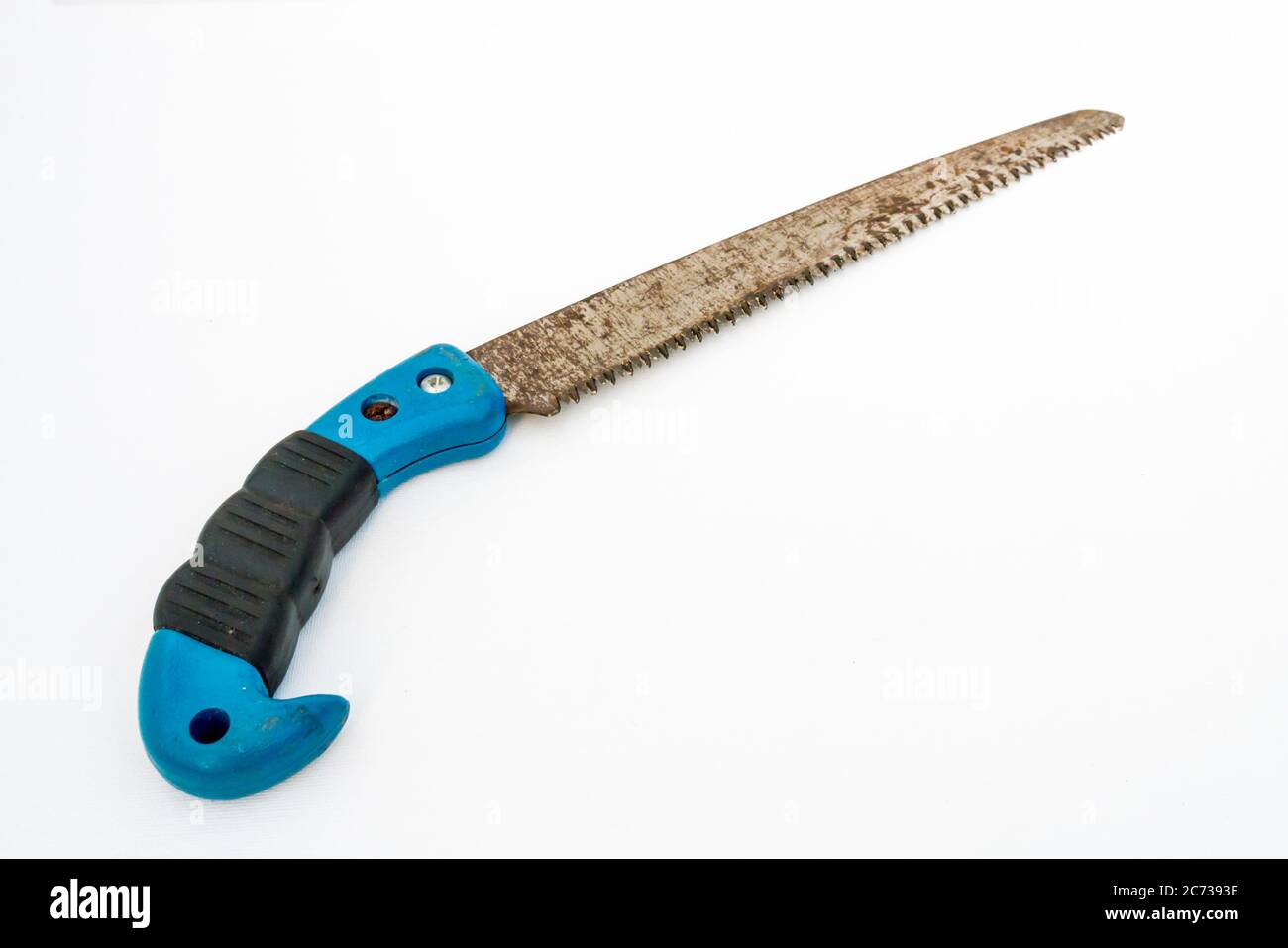 A Studio Photograph of a Garden Pruning Saw Stock Photo