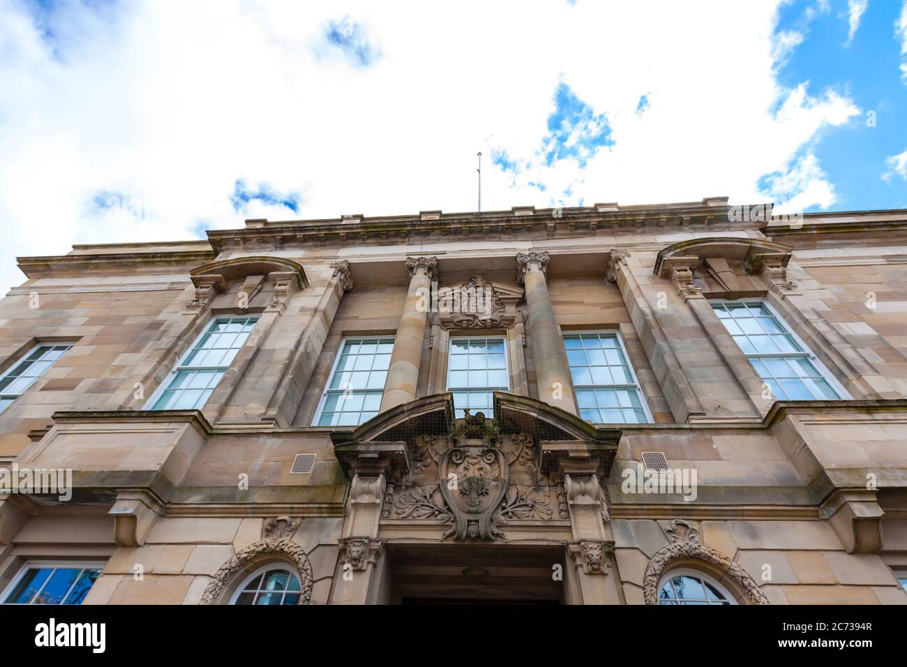 Airdrie Town Hall in the old historical building in Airdrie, Stirling