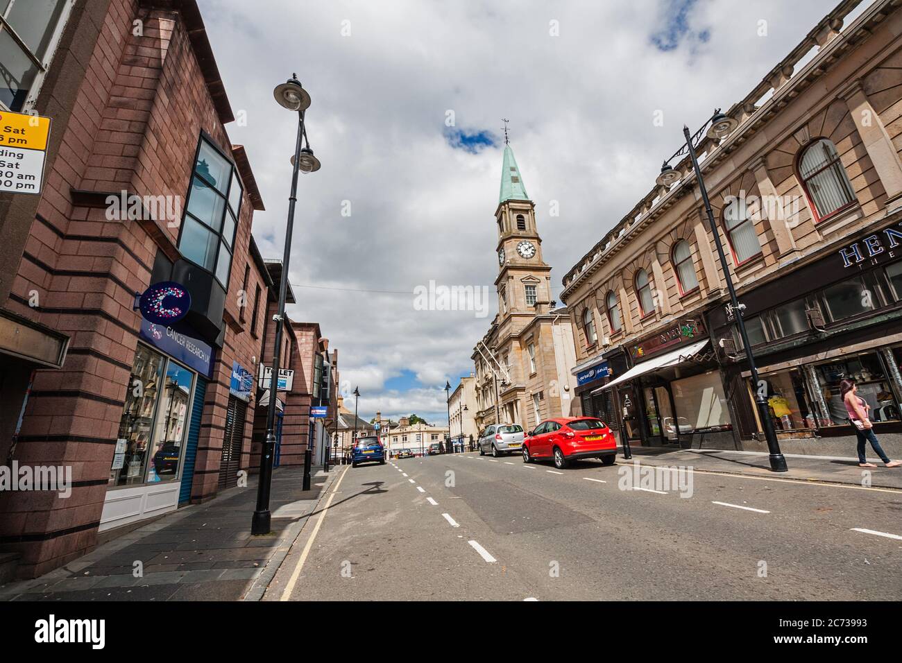 Streets and shops in Airdrie, Scotland, UK Stock Photo Alamy