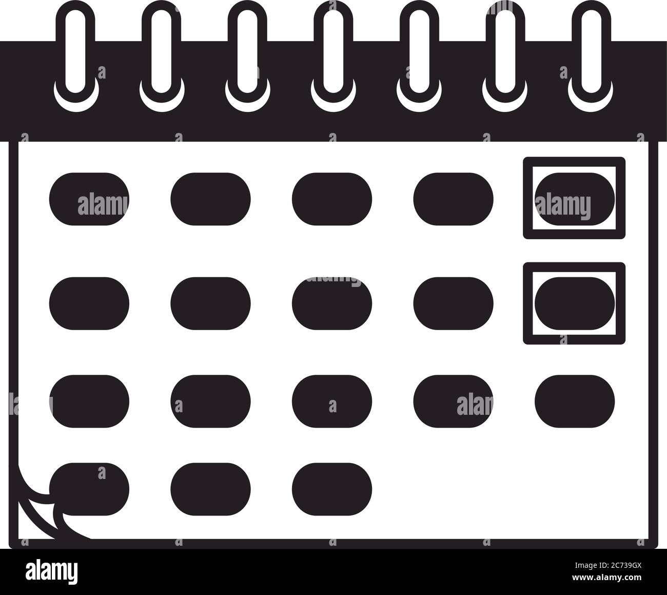 calendar reminder date time linear style icon vector illustration Stock ...