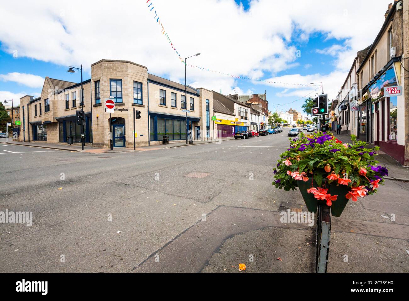 Streets and shops in Airdrie, Scotland, UK Stock Photo
