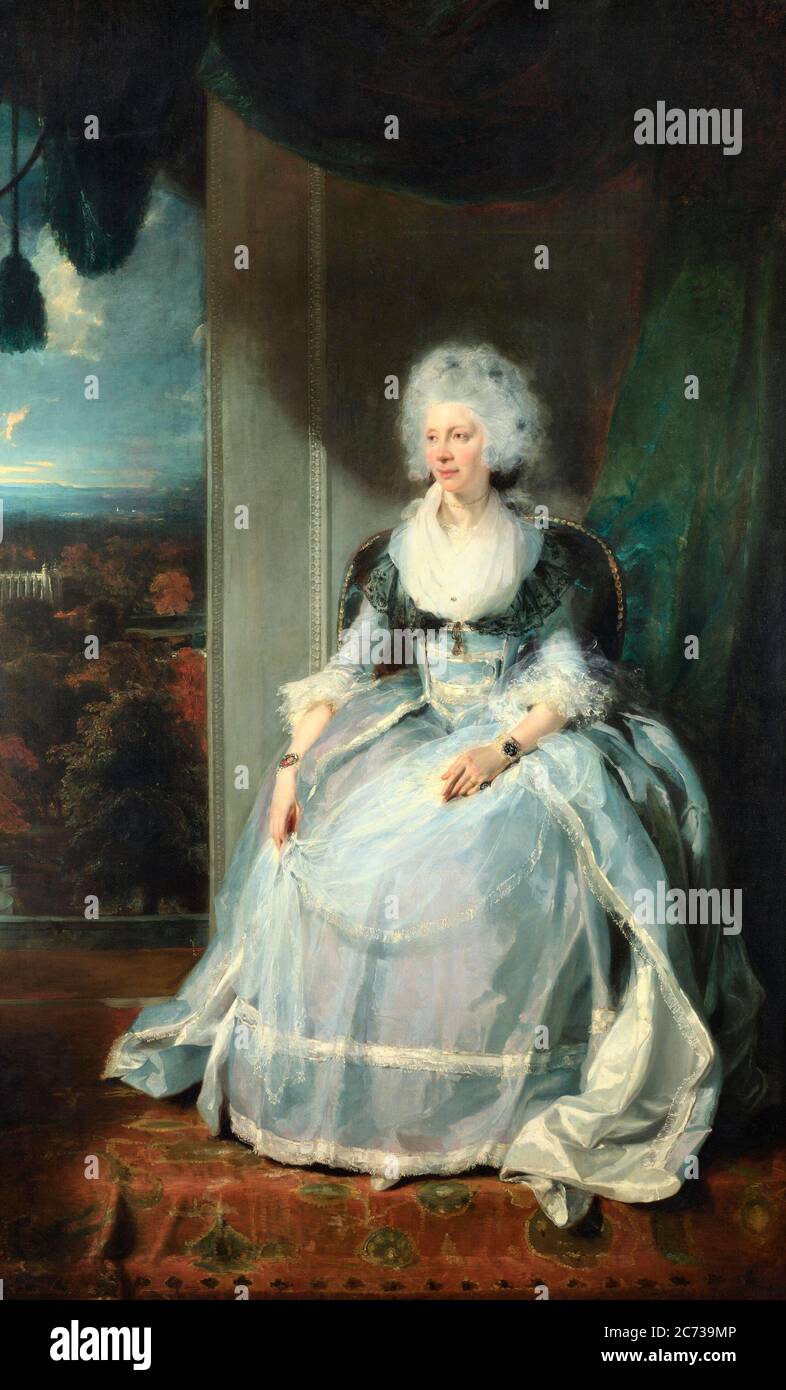 Portrait of Queen Charlotte (1744-1818) - Thomas Lawrence, 1789 Stock Photo