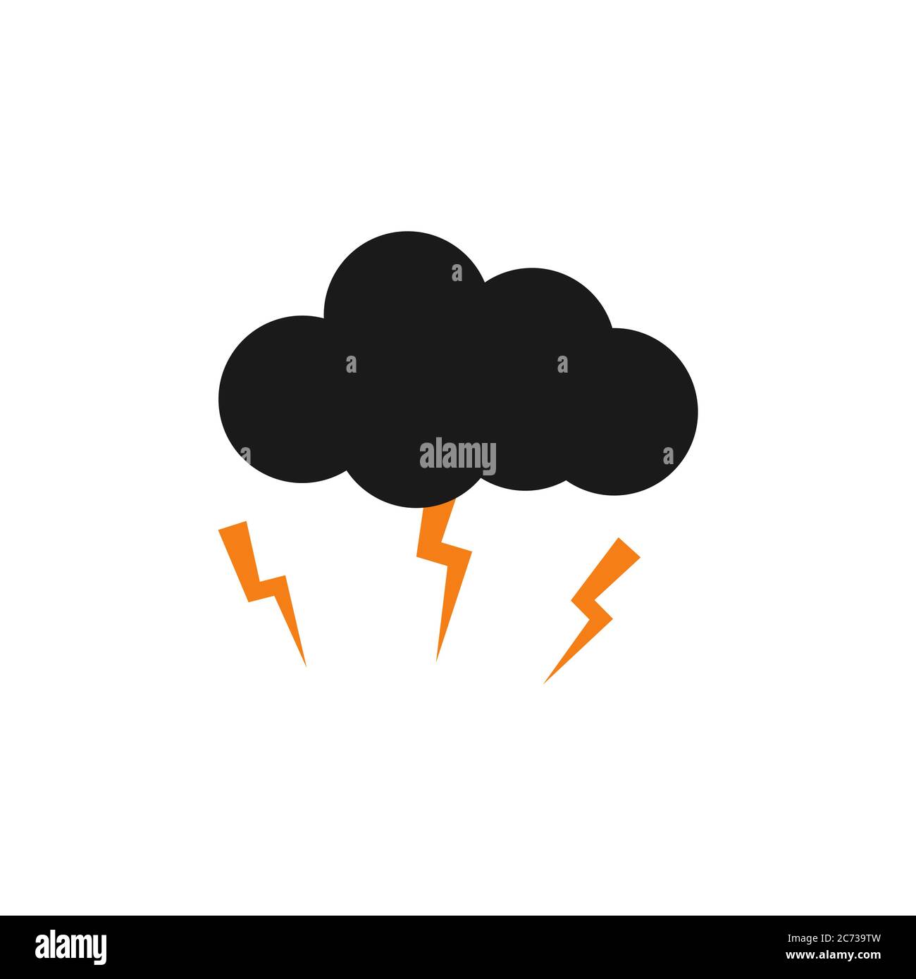 cloudy sky and lightning vector design illustration Stock Vector