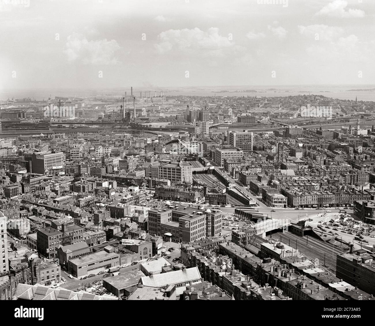 Vintage boston skyline hi-res stock photography and images - Alamy