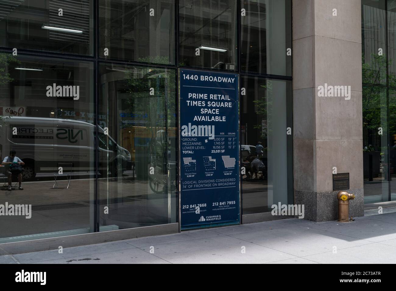 New York, NY July 13, 2020 View of available commercial space in