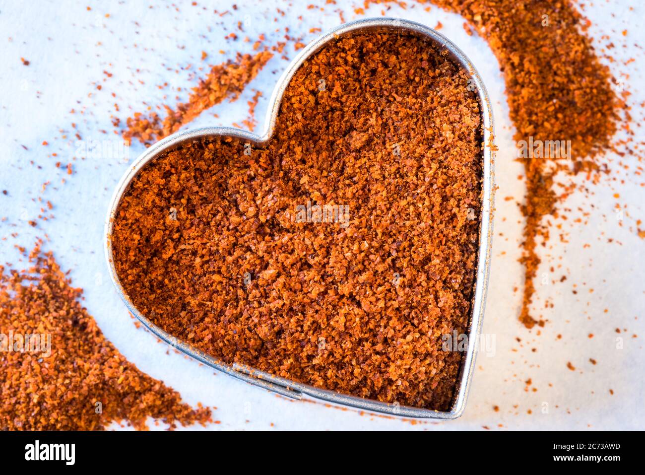 Ground Cayenne Pepper Spilled from a Teaspoon Stock Photo Alamy
