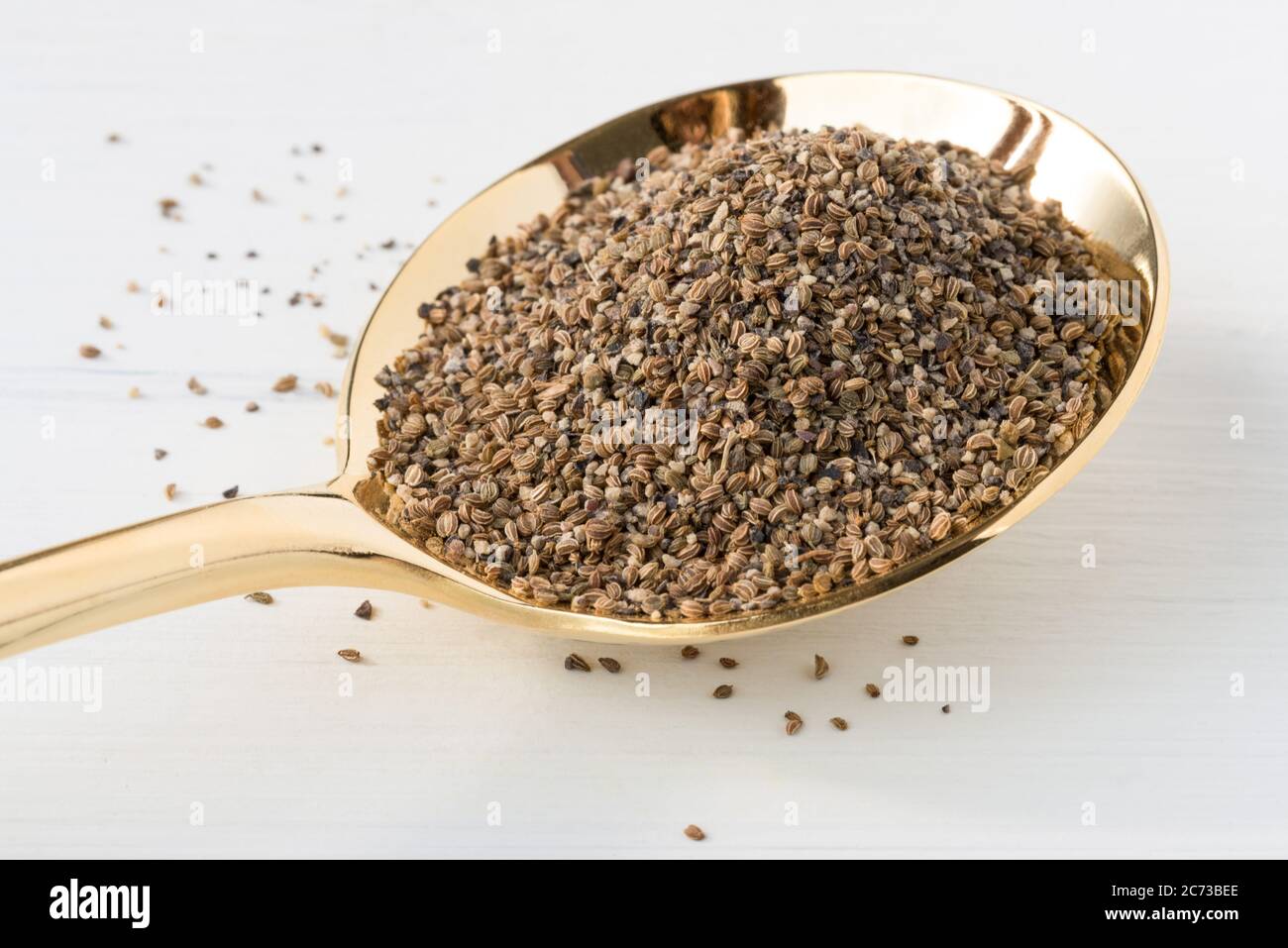 Anise Seeds on a Spoon Stock Photo