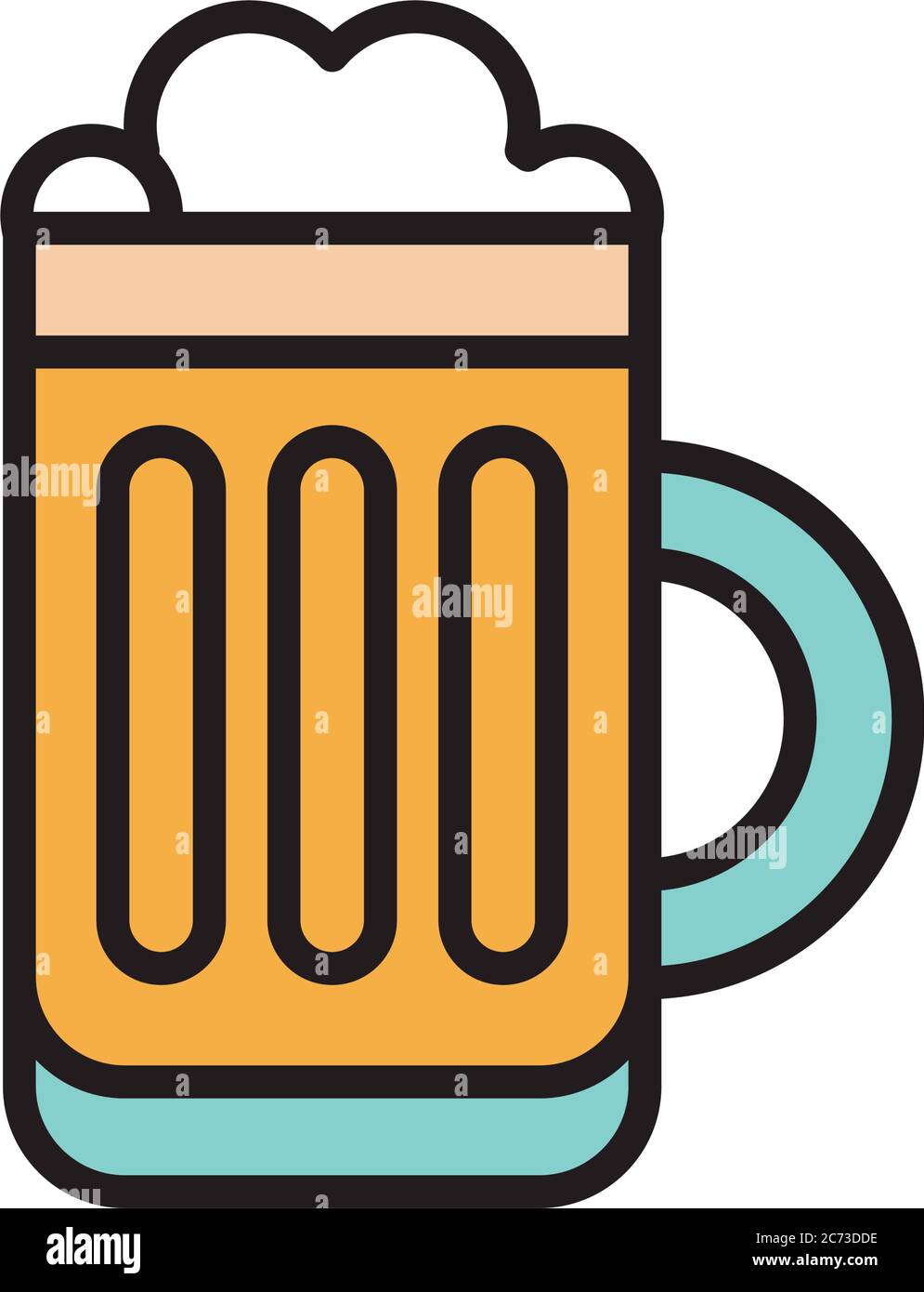 beer jar drink international day fill style vector illustration design