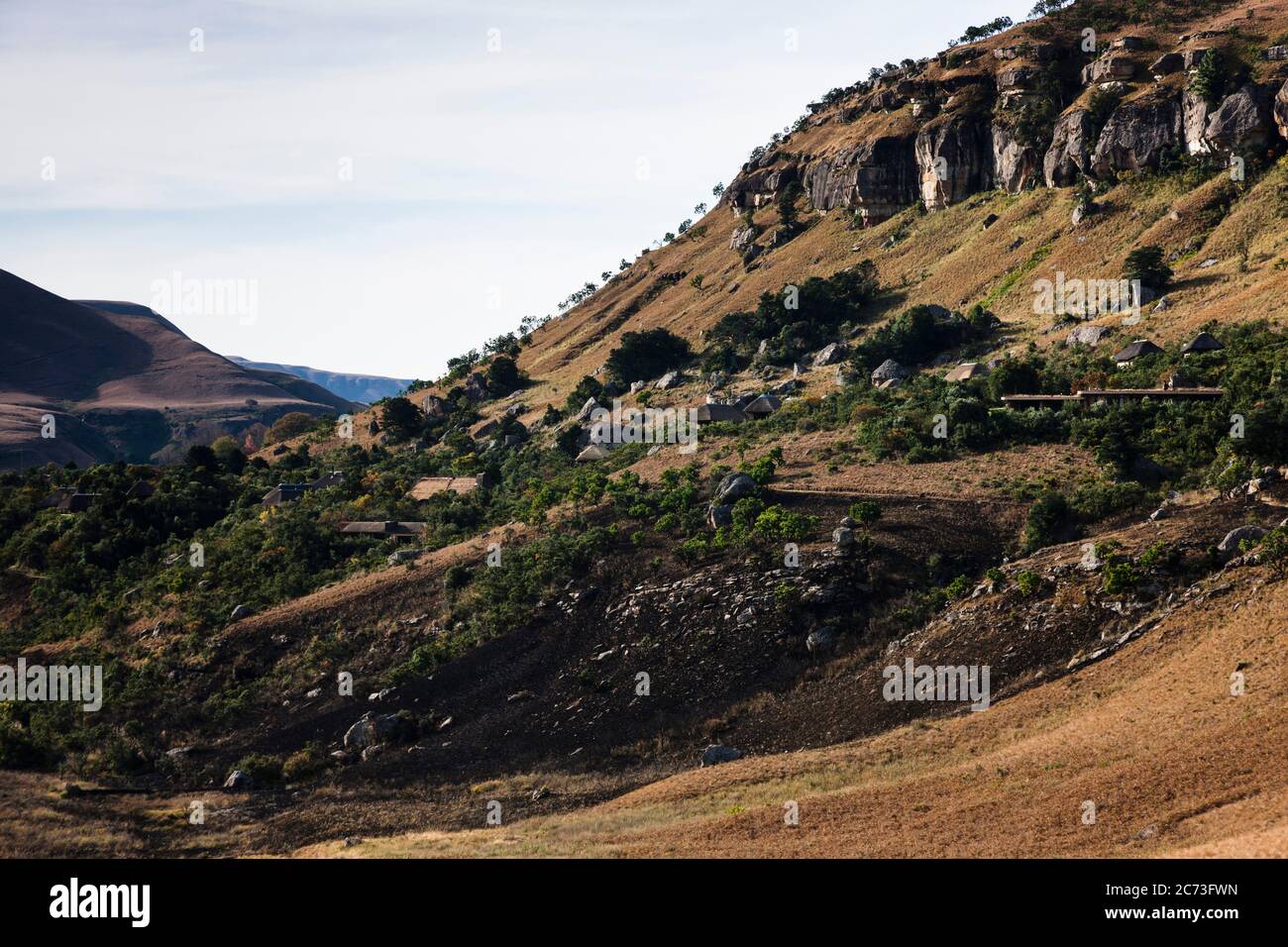 Drakensberg, 'Main cave' rock art site trail, Giants Castle Game Reserve, Uthukela District, KwaZulu-Natal Province, South Africa, Africa Stock Photo