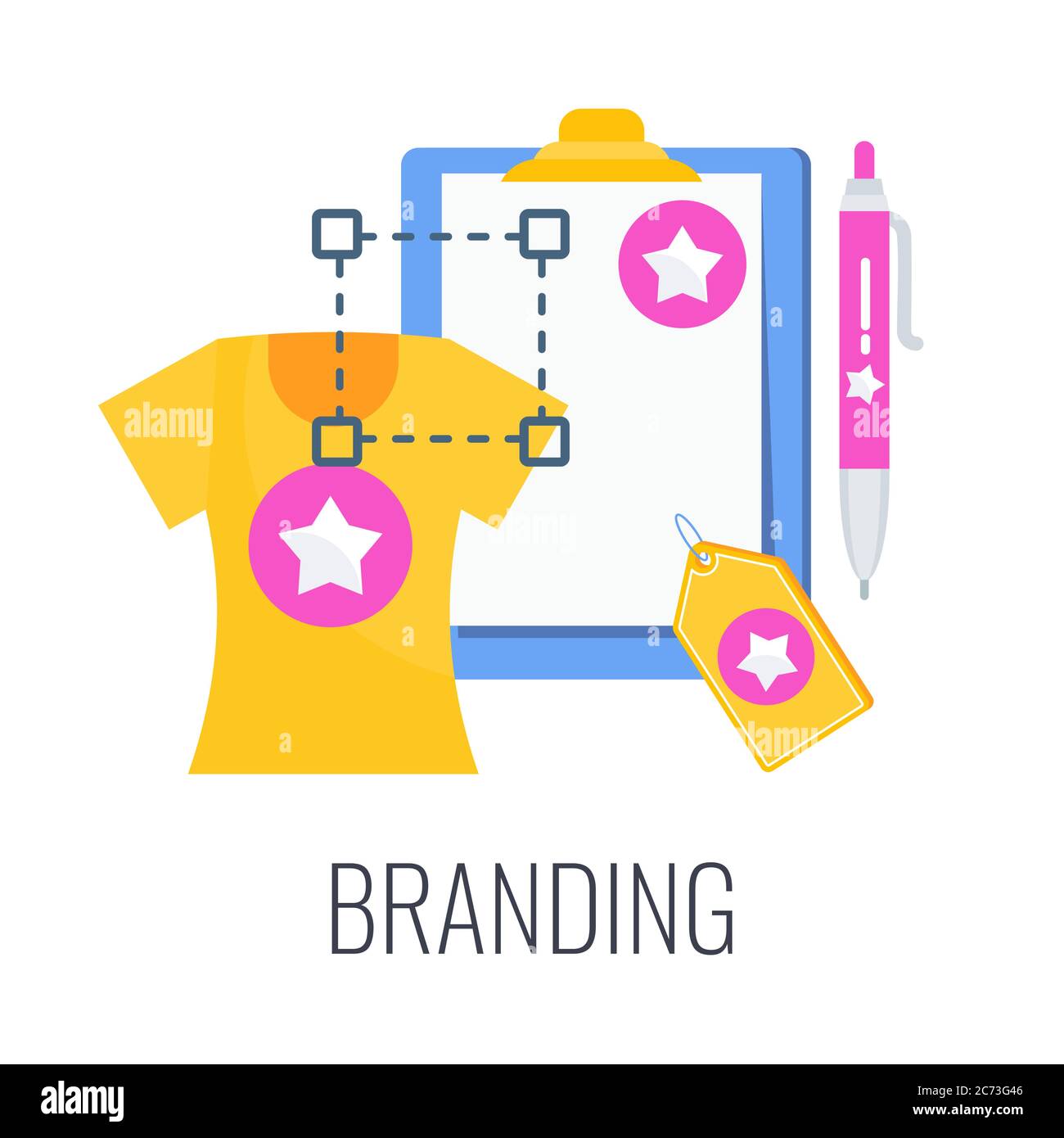 Branding icon. Corporate identity. Flat vector illustration. Stock Vector