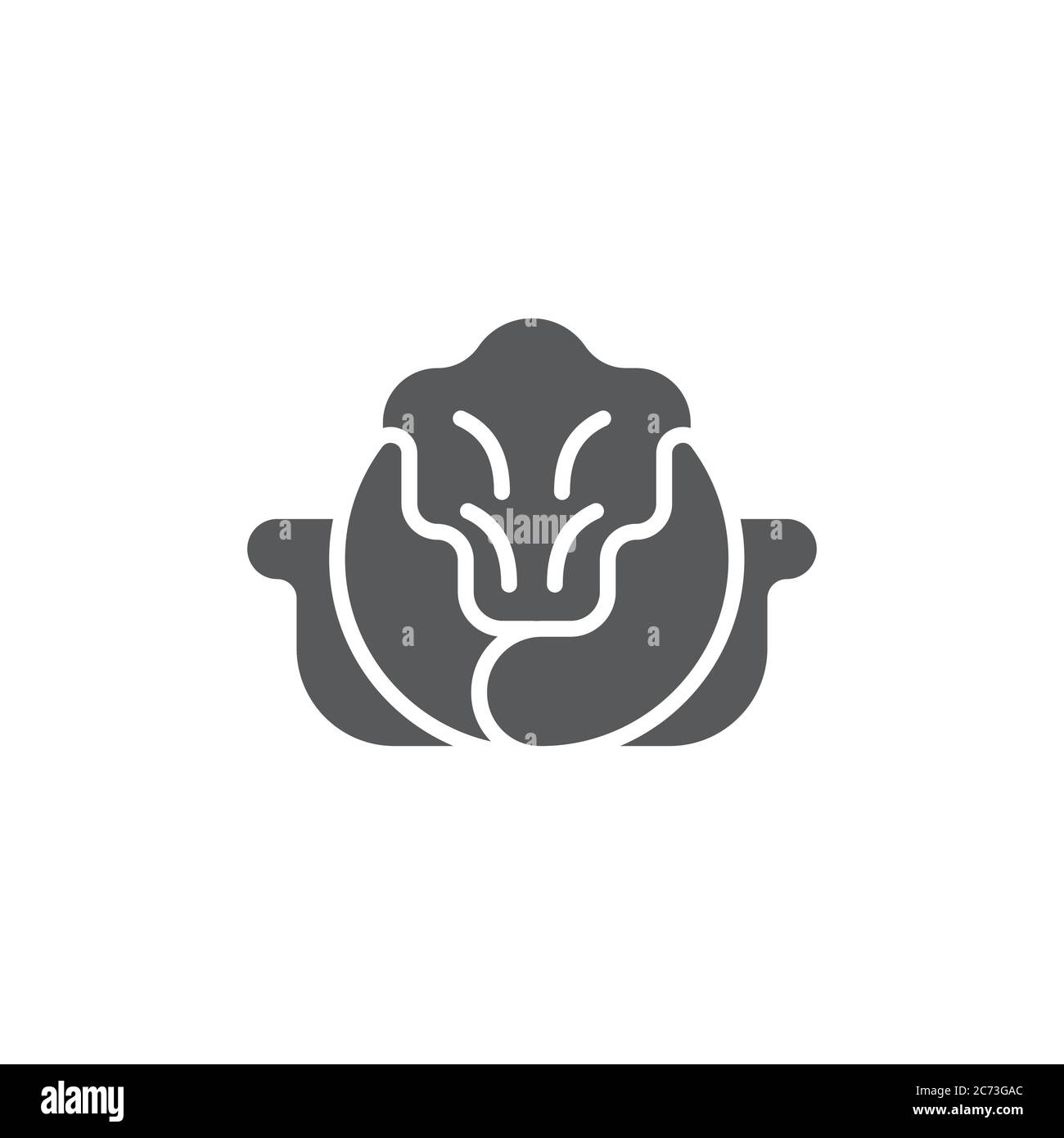Cabbage leaves vector icon symbol vegetables isolated on white background Stock Vector