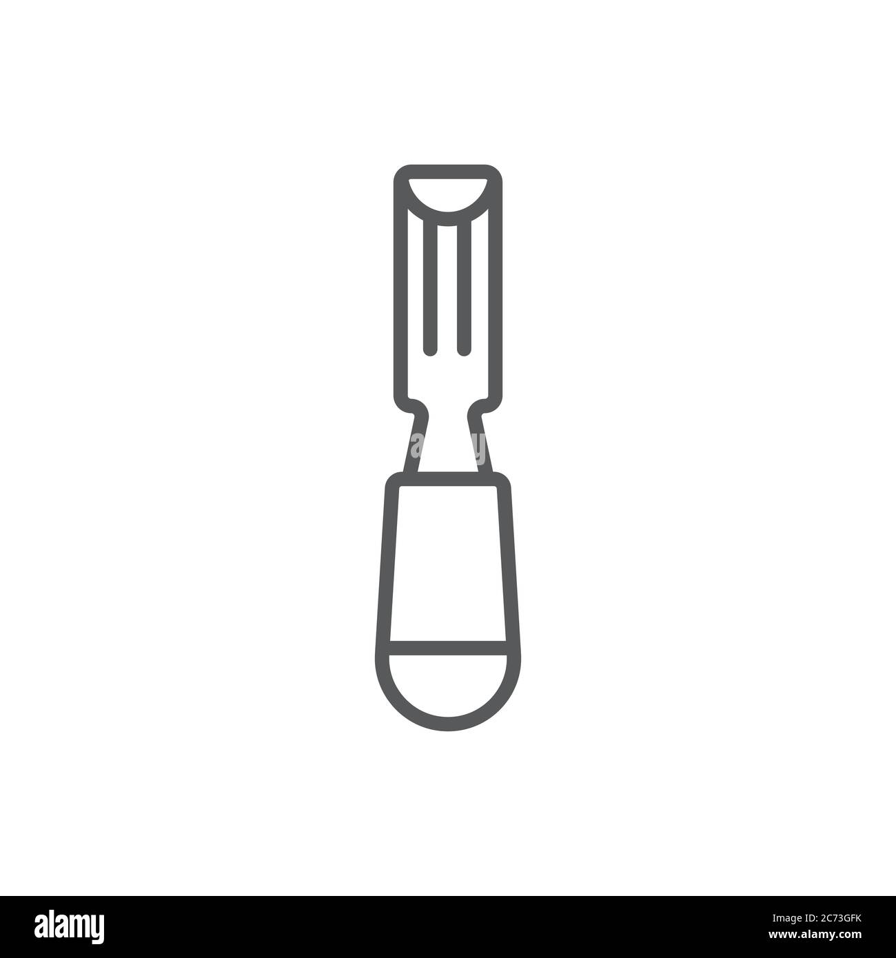 Carpenter chisel vector icon symbol isolated on white background Stock ...