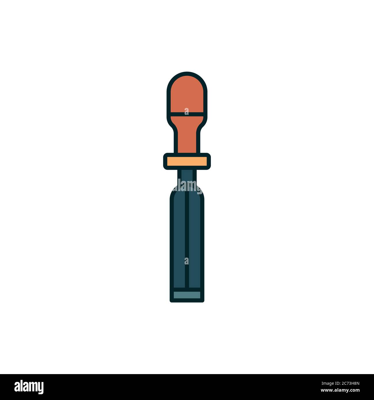 Carpenter chisel vector icon symbol isolated on white background Stock Vector