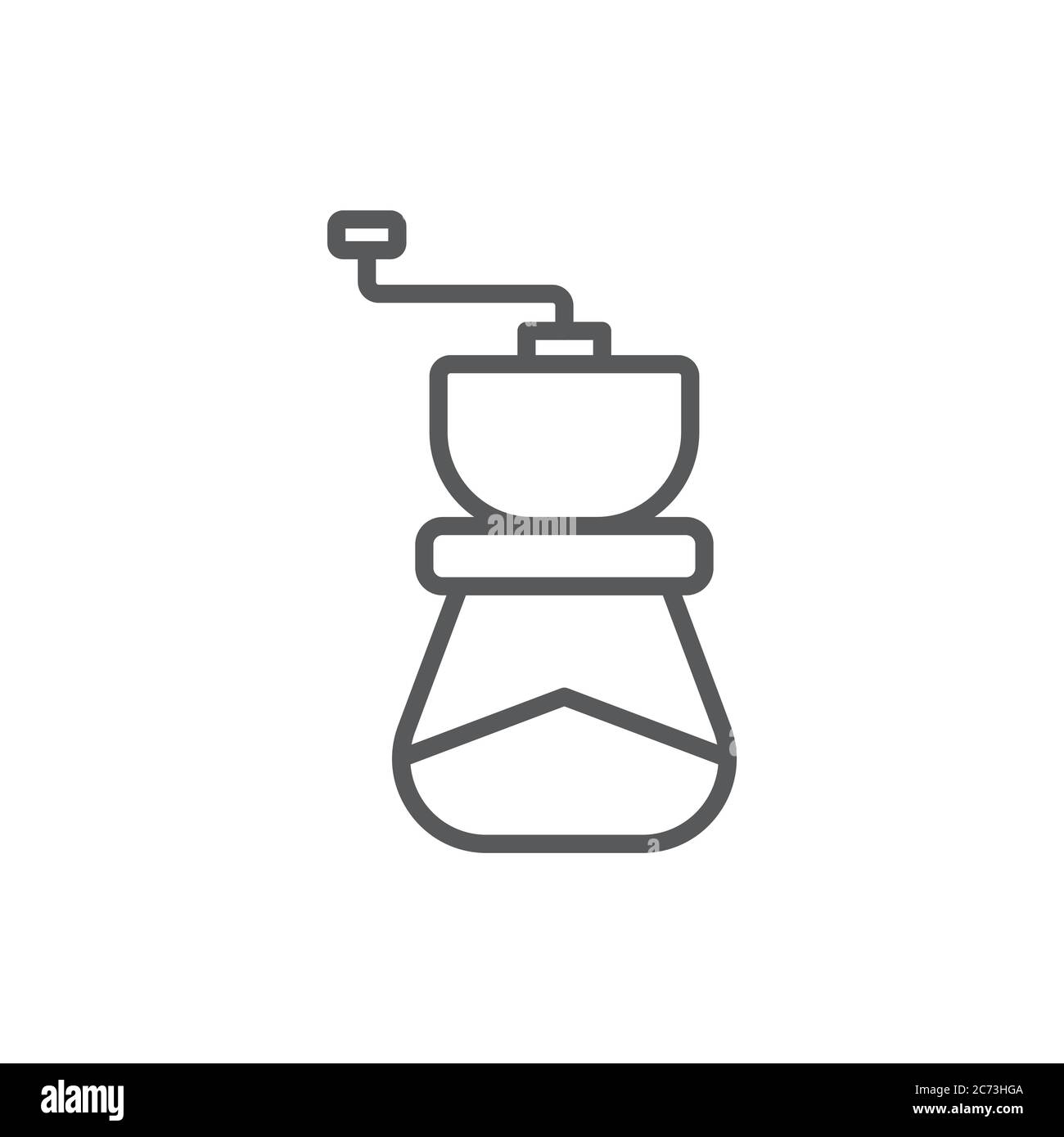 Coffee grinder vector icon symbol isolated on white background Stock Vector