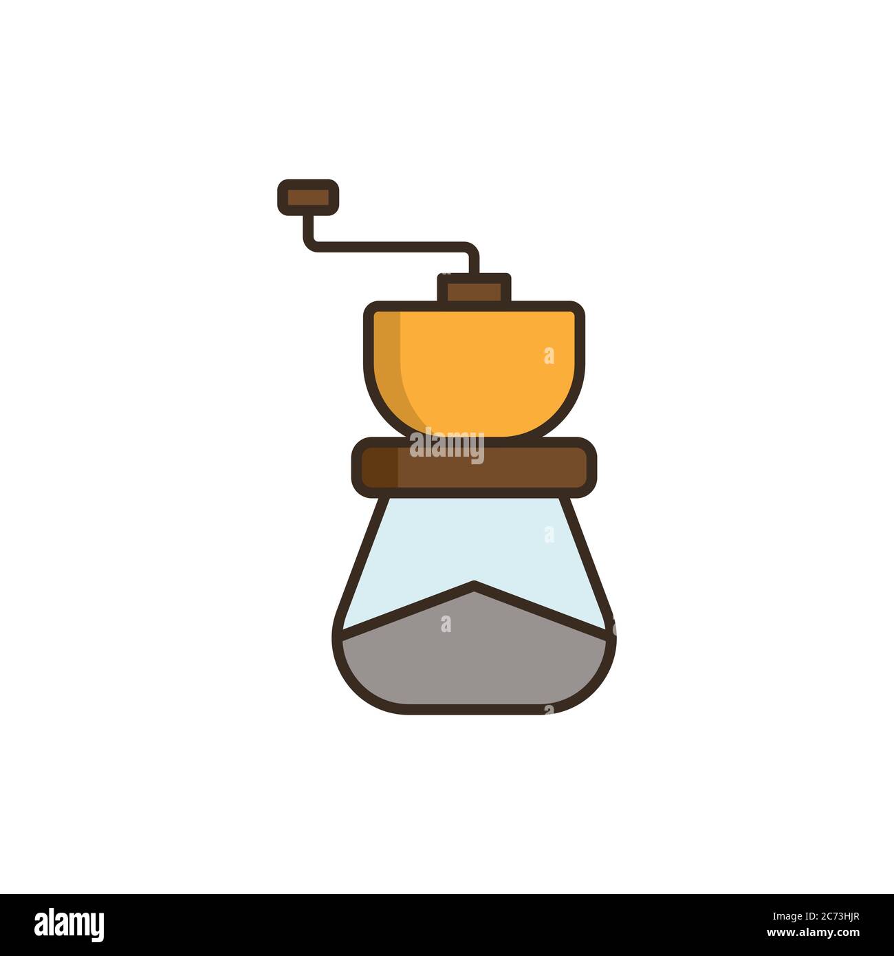 Coffee grinder vector icon symbol isolated on white background Stock Vector