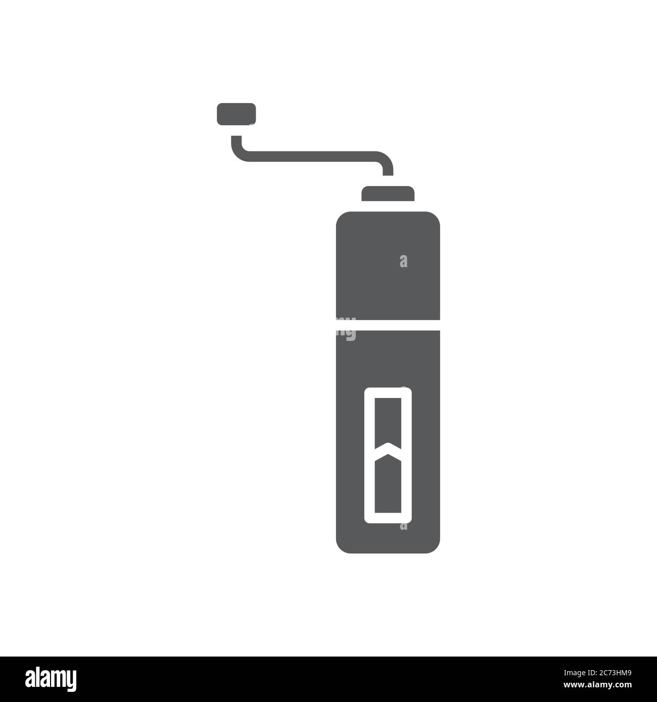 Coffee grinder vector icon symbol isolated on white background Stock Vector