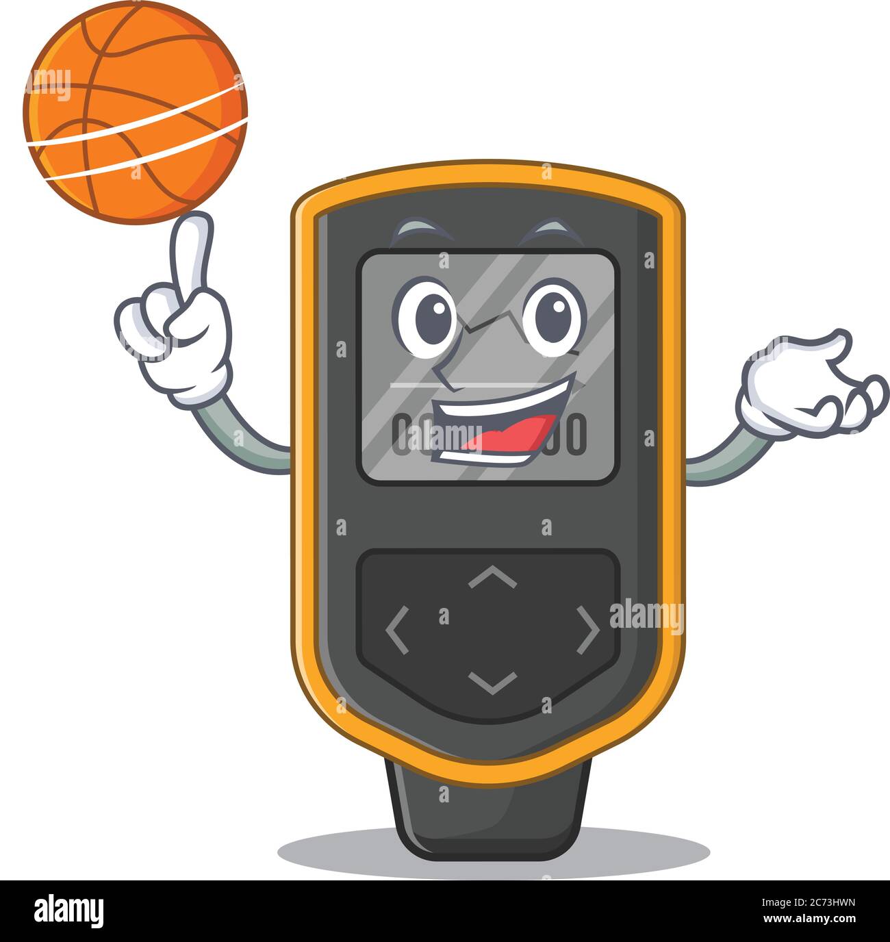 An athletic dive computer cartoon mascot design with basketball Stock ...